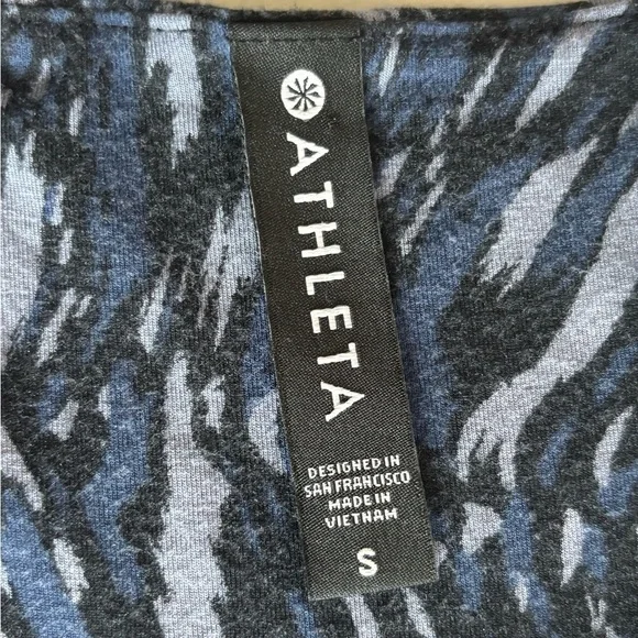 Athleta Blue and Black Patterned Mini Dress Size S Casual - Picture 8 of 10
